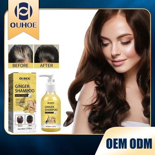 Shampoing Pour Cheveux Denses Au Gingembre, Soin Pour La Croissance Des Cheveux, Hydratant, Antidémangeaison, Raffermissant, Dense Et Moelleux 