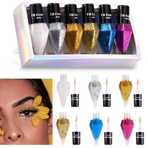 Eyeliner Liquide Scintillant, Fard À Barrage Scintillant, Fard À Barrage En Métal, Longue Durée, Imperméable, Cosmétiques, 6 Couleurs 