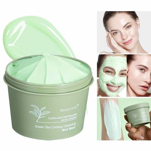 Boue De Nettoyage Pour Le Visage Au Thé Vert Couverture De Boue Hydratante Pour Tous Les Types De Peau Nettoyage En Profondeur Des Pores Dissolvant De Points Noirs 