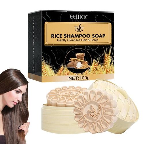 Shampoing Au Riz Fait À La Main, Savon Doux Et Nourrissant, Soin De Croissance Des Cheveux, Revitalisant Capillaire, 100g 