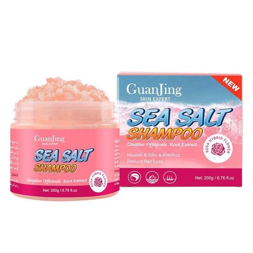 Shampooing De Gommage Au Sel De Mer, Anti-Frisottis, Exfoliant Pour Cuir Chevelu, Purifiant, Huile, Contrôle Et Nettoyage Des Cheveux 