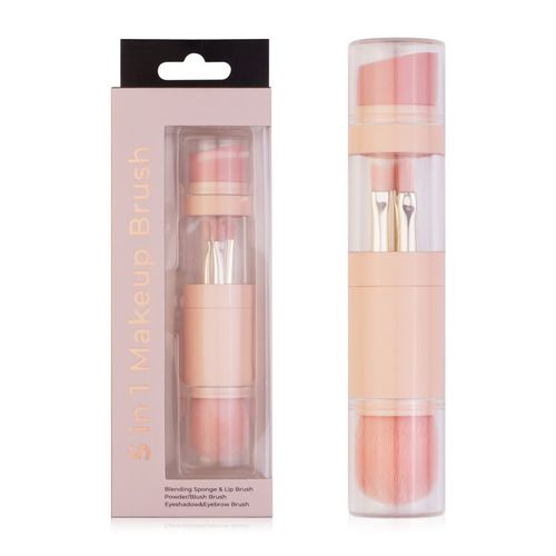 Ensemble De Pinceaux De Maquillage Portables Multifonctions 5 En 1, Fond De Teint, Ombre À Paupières, Brosse À Lèvres, Outils De Beauté Cosmétique 