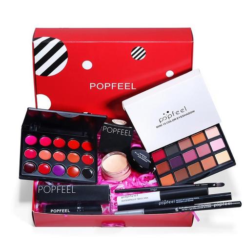 Kit De Maquillage Complet Tout-En-Un Pour Femmes, Coffret Cadeau Pour Filles, Maquillage Essentiel, Ombre À Paupières, Sourcils, Crayon, Brillant À Lèvres 