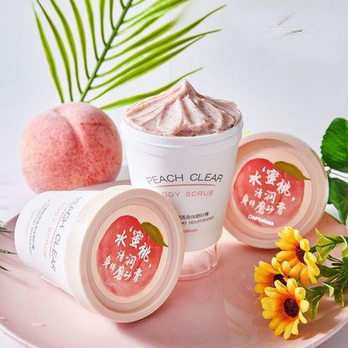 Produit De Soin Pour Le Corps, Parfum Miel Pêche, Gommage, Exfolie Les Boutons De La Peau Sur Tout Le Corps, Soin Et Nettoyage, 200g 