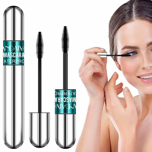 Mascara 4d En Fiber De Soie Pour Les Cils, 2 En 1, Pour Filles, Longueur Intense, Anti-Taches, Maquillage Pour Les Yeux, Pour Fête De Noël 