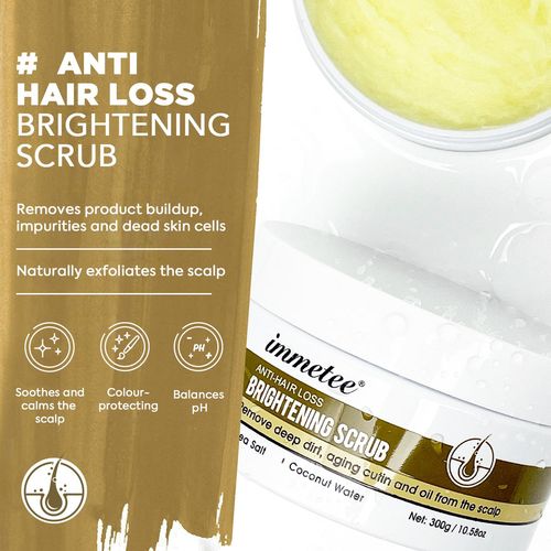 Gommage Éclaircissant Au Sel De Coco, Anti-Pelliculaire Et Anti-Démangeaison, Hydratation Profonde Et Durable Du Cuir Chevelu, 300g 