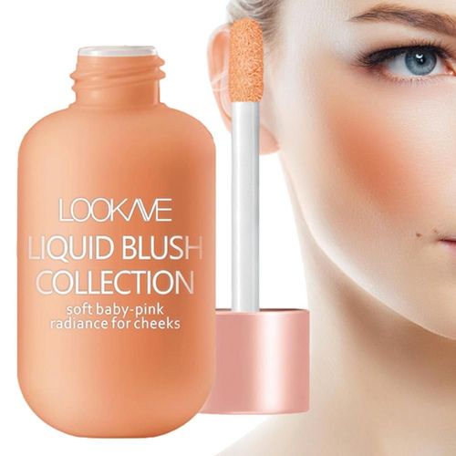 Blush Liquide Longue Durée Imperméable, Rouge Naturel, Fard À Joues Pigmenté, Miroitant, Éclaircissant, Outil De Maquillage Pour Le Visage, 1pc 