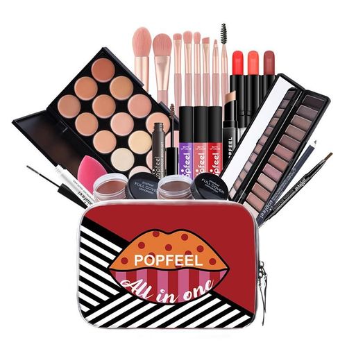 Kit De Maquillage Complet De 24 Pièces, Fard À Paupières, Rouge À Lèvres, Correcteur De Sourcils, Brosse À Poudre, Kit De Cosmétiques Pour Étudiant Débutant 