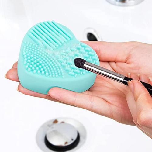 Tapis De Nettoyage De Brosse De Maquillage En Silicone, 2 Pièces, Portable, Brosse À Récurer, Brosse À Poudre, Éponge, Planche À Récurer, Outils De Nettoyage 