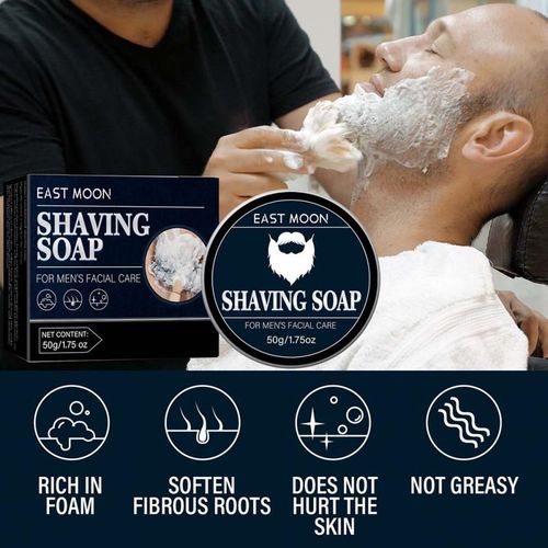 Savon De Rasage Pour Hommes, Mousse Riche Et Délicate, Texture Fine Et Lisse, Pour Garder Le Visage Frais Et Propre, Crème Pour Barbe, Haute Qualité, Sûr 