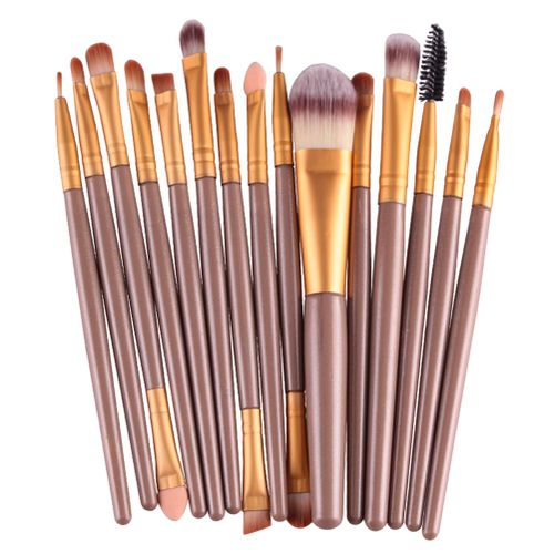 Ensemble De Pinceaux De Maquillage Professionnels, Brosses Multifonctions, Mélange De Fond De Teint, Fard À Paupières, Eyeliner, 15/12/4 Pièces 