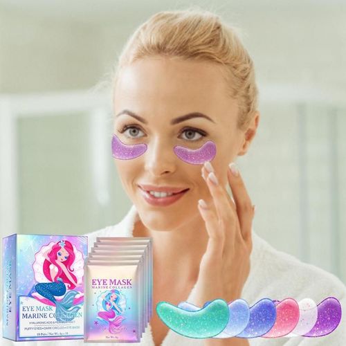 Masque Pour Les Yeux À Collagène, 18 Paires, Correcteur De Cernes, Dissolvant De Poches, Patch De Gel Anti-Rides, Anti-Âge, Autocollant Scintillant Sous Les Yeux 