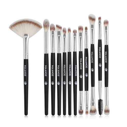 Ensemble De Pinceaux De Maquillage Pour Le Visage, Poils En Nylon, Manche En Bois, Brosse Pour Ombre À Paupières, Sourcils, 3/12 Pièces 