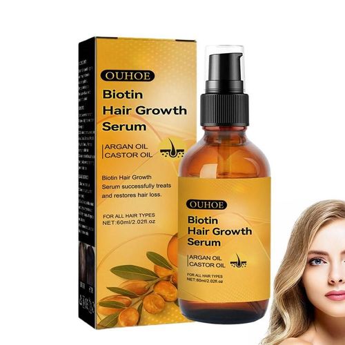 Huile De Soin Pour Cheveux Secs Et Abîmés, Huile Biotine Pour Perte De Cheveux, Revitalisant Hydratant, 60ml 