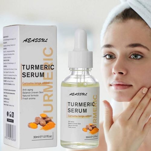 Sérum De Curcuma Scintillant Pour La Peau, Rétrécissement Des Pores, Taches Foncées, Huile Blanchissante, Dissolvant D'acné, Ration Des Taches Sombres, Anti-Déformable, Essence Pour Le Visage 