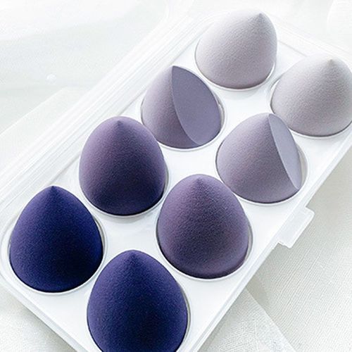 Houppette De Poudre Non Latex 4 Couleurs En Option, 8 Pièces/Boîte, Bouffante De Poudre Coupée En Goutte D'eau, Houppette De Visage, Cosmétique, Coton De Maquillage De Beauté 