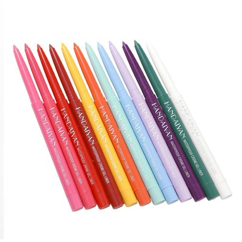 Eyeliner Gel Sans Bavures, Stylo À Colle, Pour Femmes Mûres, Ensemble De 12 Pièces D'eyeliner Colorés, 0.2g, Tons À Haute Pigmentation, Tenue Longue 