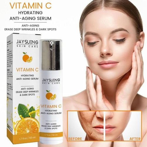 Essence De Vitamine C Pour Le Visage, 50ml, Blanchissant, Hydratant, Dissolvant De Lignes Fines, Anti-Rides, Resserre La Peau, Produit De Soin 