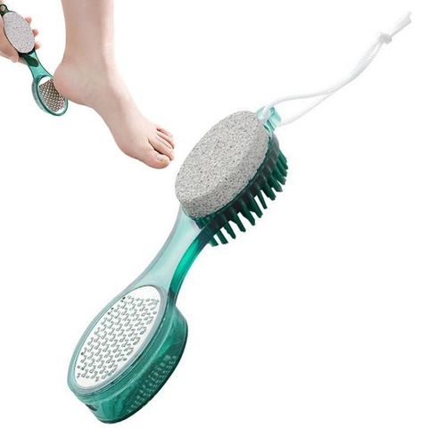 Brosse Exfoliante Pour Les Pieds, 4 En 1, Gommage Des Pieds, Grattoir De Talon, Avec Pierre Ponce, Brosse En Papier De Verre, Lime Métallique Pour Le Soin Des Pieds 