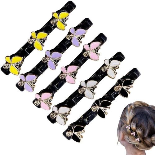 Pinces À Cheveux Tressées Motif Papillon, Douces, Antidérapantes, Pour Décorer Les Cheveux 