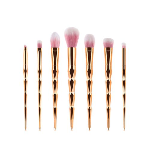 Ensemble De Pinceaux Cosmétiques Pour Femmes, 7 Pièces, Rose Doré/Coloré, Poudre De Miel, Balayage, Brosse De Maquillage Pour Filles 