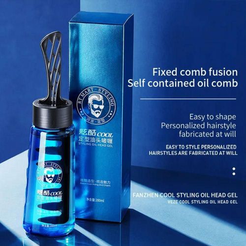 Cire Pour Cheveux 2 En 1 Pour Hommes, Huile Pour La Tête, Soin Capillaire Avec Peigne Pour Le Dos, Peigne Pelucheux, Pommade Pour Cheveux Longue Durée, Outil De Coiffure 