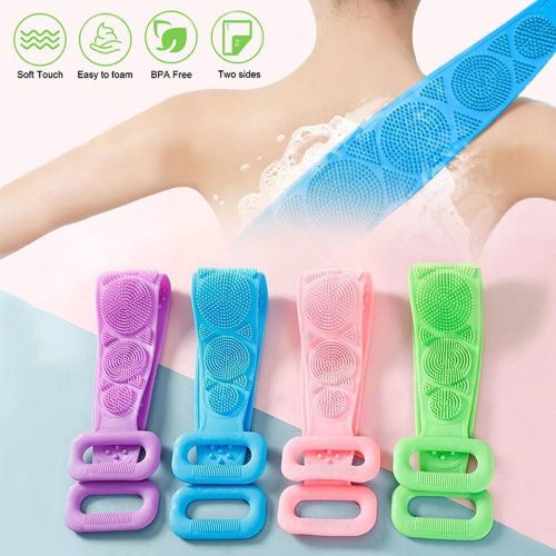 Serviette De Bain En Silicone, Épurateur De Corps, Douche, Ceinture Exfoliante, Brosse Arrière, Sangle De Nettoyage, Accessoire De Gommage De Salle De Bain Y6z1 