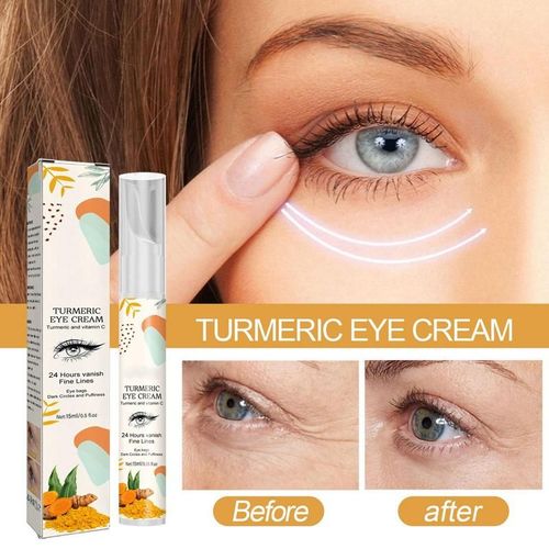 Crème Réparatrice Pour Les Yeux, 15ml, Curcuma, Anti-Poches, Dissolvant Pour Les Cernes, Déformable Sous Les Yeux, Estompe Les Ridules, Gel Dissolvant 