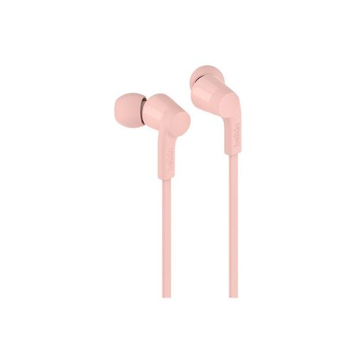 Belkin SoundForm - Écouteurs avec micro - intra-auriculaire - filaire - USB-C - isolation acoustique - rose