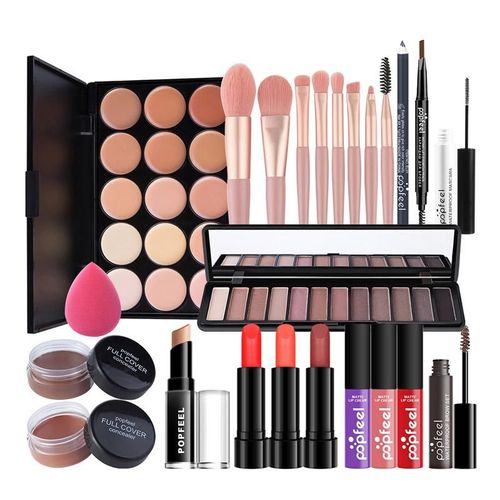 Palette De Maquillage Pour Les Yeux, Fard À Barrage, Poudre, Blush, Kit Cosmétique, Apprêt Étanche, Brillant, Coffret Cadeau, 24 Pièces 