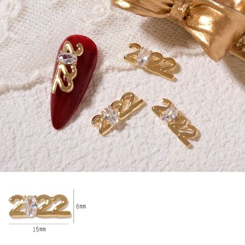 Faux-Ongles En Zircon 3d De Luxe De L'année Du Tigre, Strass En Alliage Scintillant À La Mode, Pour Nail Art, À Faire Soi-Même, Livraison Directe, 2022 