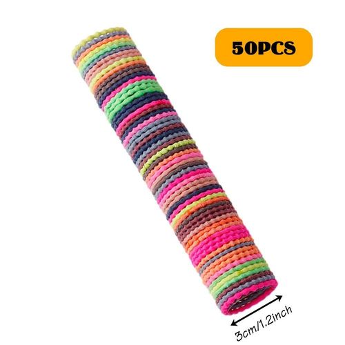Bandes De Cheveux Élastiques Colorées Pour Femmes, 50 Pièces, Scrunchie Ring, Bandes En Coton Pour Enfants, Vêtements Pour Cheveux, Accessoires Pour Cheveux 