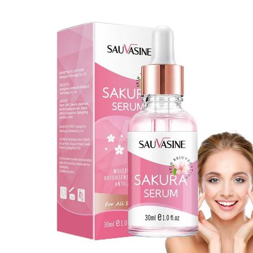 Sakura-Sérum Hydratant Pour La Peau Pour Femme, Essence Qualifiée Ale Pour Les Ridules, Dissolvant De Taches Déformables, Anti-Âge, Boisson Pour Les Pores, 30ml 