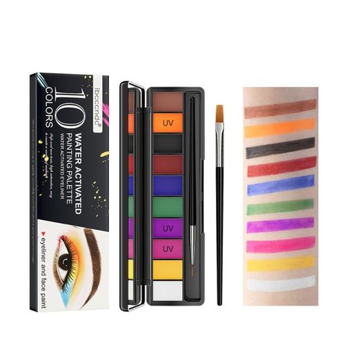 Ensemble De Peinture À L'huile Pour Le Visage Et Le Corps Avec Pinceaux, Palette De Maquillage, Art, Théâtre, Halloween, Livraison Directe, 10 Couleurs 