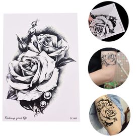 Autocollants De Tatouage Temporaire, Motif Fleur De Rose, 1 Pièce, Art Corporel, Étanche 