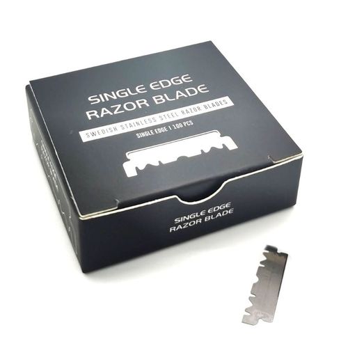 Lame de rasoir en acier inoxydable, 100 pièces, tranchant unique, pour barbier professionnel, livraison directe