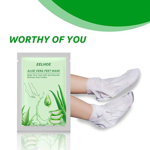 1 Paire Aloe Vera Pied Masque Exfoliant Gommage Pédicure Anti-Fissure Profondément Blanchissant Hydratant Nourrissant Pied Soin De La Peau Patch 
