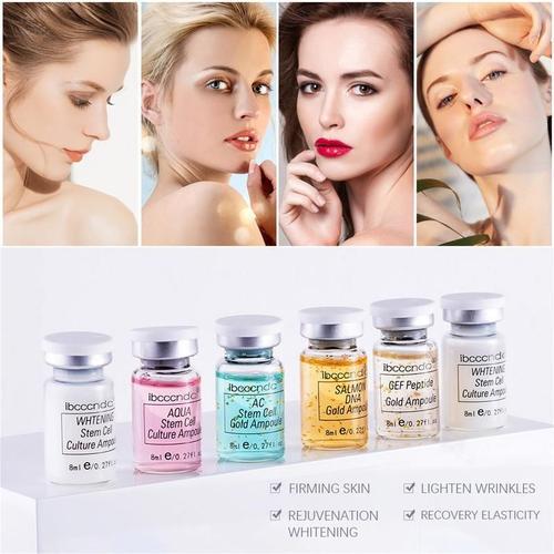 Fond De Teint Lumineux Pour Peau Mature, Liquide, Éclaircissant, Anti-Rides, Cellule De Tige, Ampoule Essence, 6 Pièces 