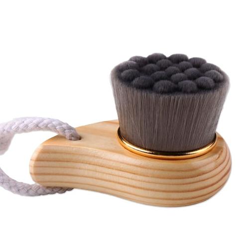 Brosse De Massage Pour Le Visage, Nettoyage En Profondeur Des Points Noirs, Soins Du Visage, Manche En Bois, Exfoliante Des Cheveux En Fiber Douce 