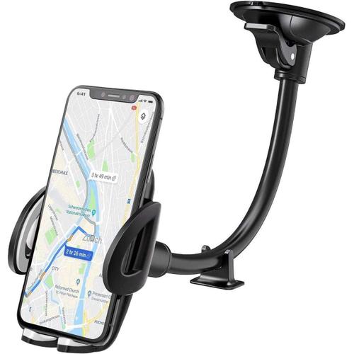 Support Telephone Voiture Ventouse Support Portable Voiture Pour Pare-Brise Avec Rotation 360 Pour Smartphone Gps Appareils Cjl