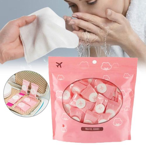 Lingettes De Voyage Jetables Compressées, 50 Pièces, En Coton, Non Tissées, Pour Les Soins De La Peau, À Faire Soi-Même 