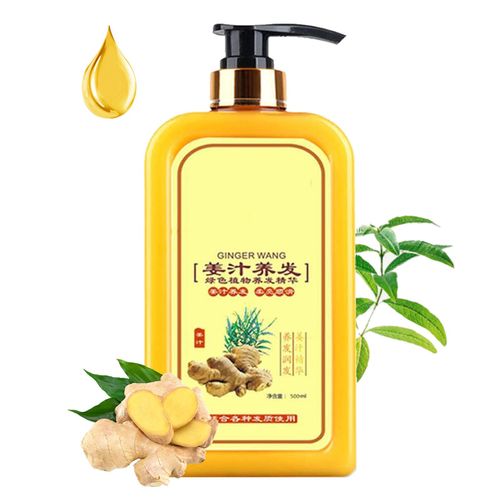 Shampoing Au Gingembre Pour Cheveux Naturels, 500ml, Produit De Soins Pour Les Cheveux, Repousse Les Cheveux Rapidement, Plus Épais, Anti-Chute 