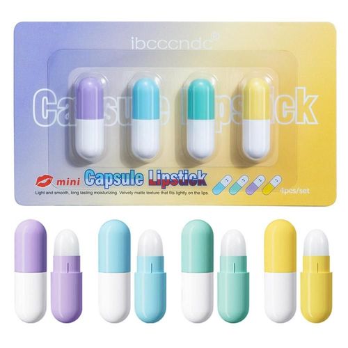 Ensemble De Rouges À Lèvres Mini Capsules, 4 Pièces, Tenue Longue Durée, Gelée, Gloss, Waterproof, Pour Femmes, Sexy, Maquillage, Cosmétiques 