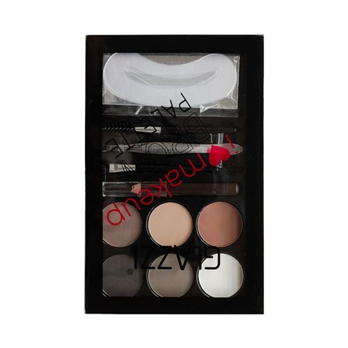 Palette De Poudre Marron Naturel Pour Les Yeux, Rehausseur De Contour Des Yeux, Sourcils, Tampon D'ombre, Kit De Maquillage Imperméable Avec Brosse 