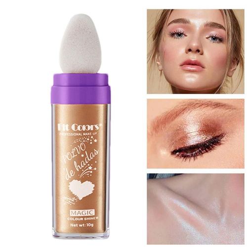 Poudre De Surligneur Féerique À Paillettes 1 Pièce, Poudre À Haute Brillance, Illuminant Le Visage, Le Corps, Maquillage, Blush, Contour, Cosmétique 