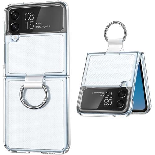 Coque Pour Samsung Galaxy Z Flip 4 Avec Anneau,Transparent