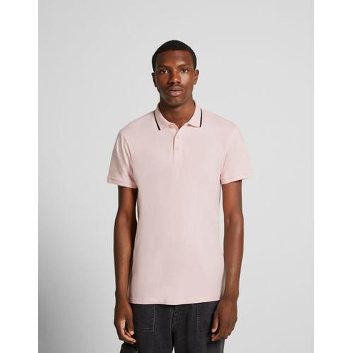 Polo Manches Courtes Bandes Homme M Rose