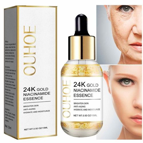 Sérum De Niacinamide D'or 24 Carats, Dissolvant De Taches Foncées Pour Le Visage, Blanchissant, Essence Éclaircissante, Hydratant, Produits De Soins Du Visage 