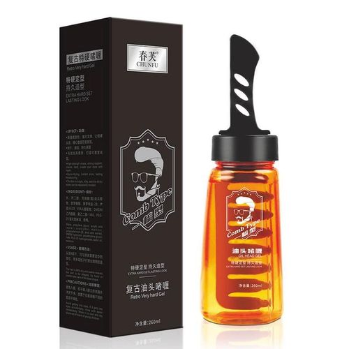 Gel De Mise En Garde Des Cheveux Pour Hommes Avec Peigne, Gel Capillaire Longue Durée, Séchage Rapide, Huile De Pommade Pour Cheveux Moelleux, Crème Coiffante, 260ml 