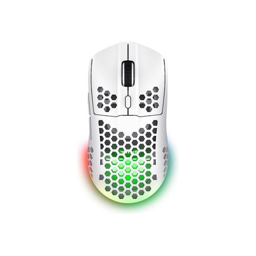 Trust GXT 929W Helox - Souris - ultra-lightweight, gaming - pour droitiers - optique - 6 boutons - sans fil - 2.4 GHz - récepteur sans fil USB - blanc